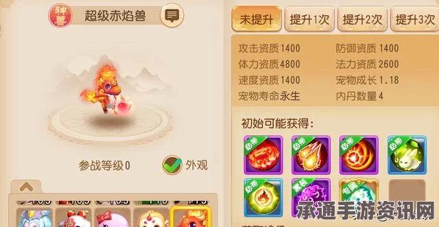 梦幻西游手游四月新版本更新预览，神兽数值调整与技巧详解