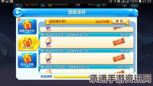 天天酷跑七彩石充值返利活动限时开启攻略及技巧方法