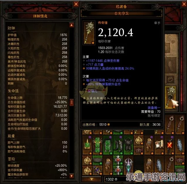 暗黑破坏神2绿色装备全攻略，属性详解、套装赏析与获取技巧