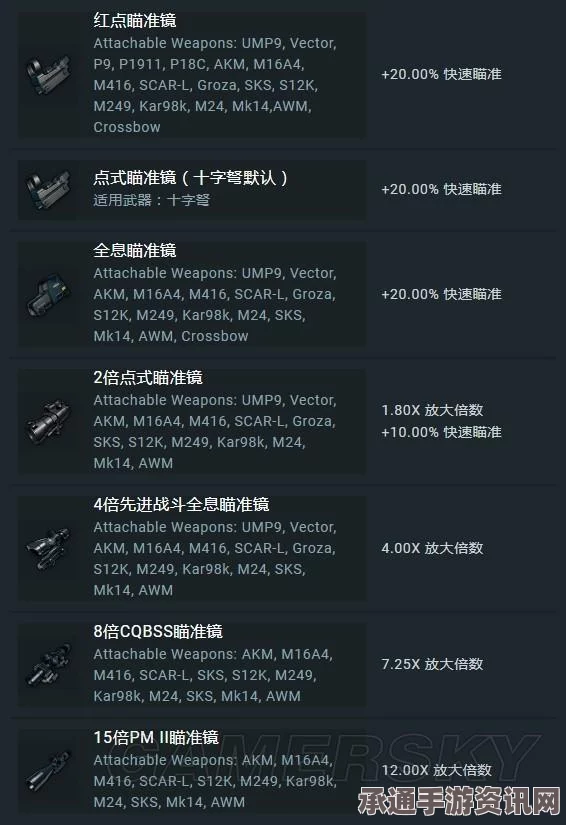 绝地求生武器大全，全面解析武器数据与搭配技巧