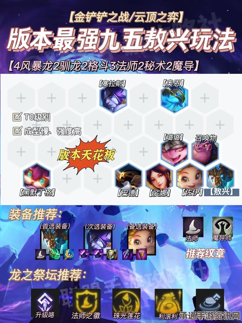 金铲铲之战，迅捷天龙九五的搭配与战术技巧详解